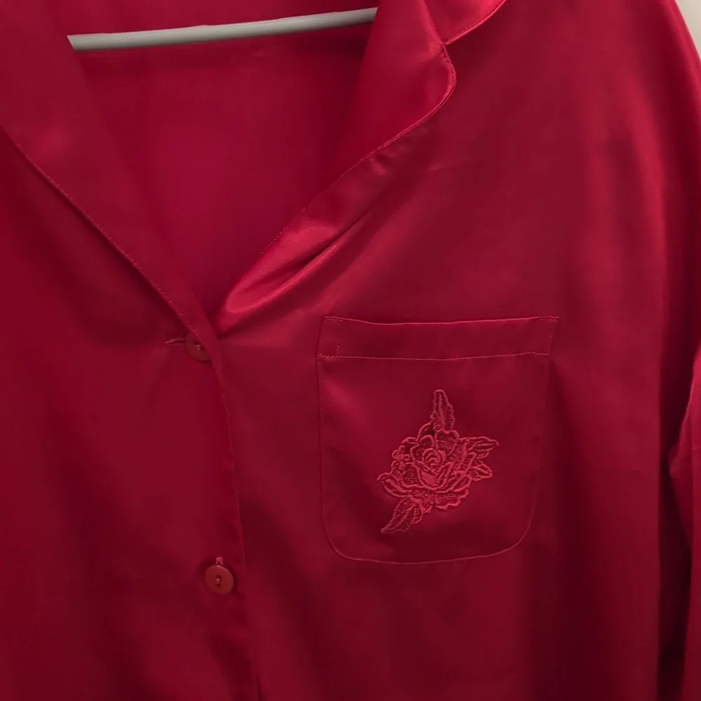 Vintage Victoria's Secret Red Silky Pajama dress M - Picture 5 of 7